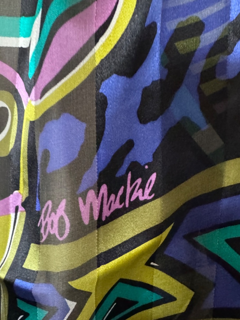 Vintage Bob Mackie Wearable Art Oblong Silk Scarf - Picture 2 of 6